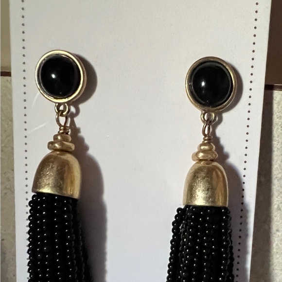 Stella & Dot Gita Tassel Earrings in Black - Picture 3 of 8